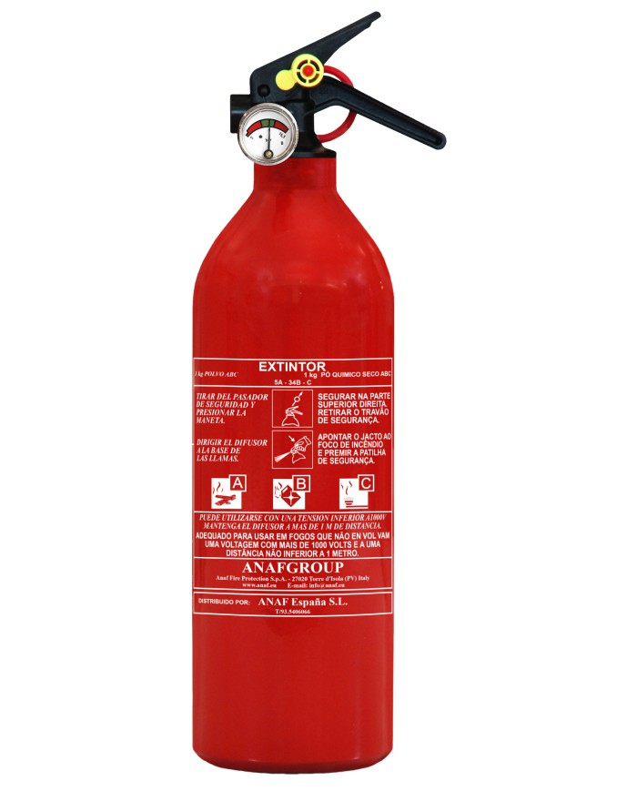 Extincteur poudre (FEUX A - B - C)