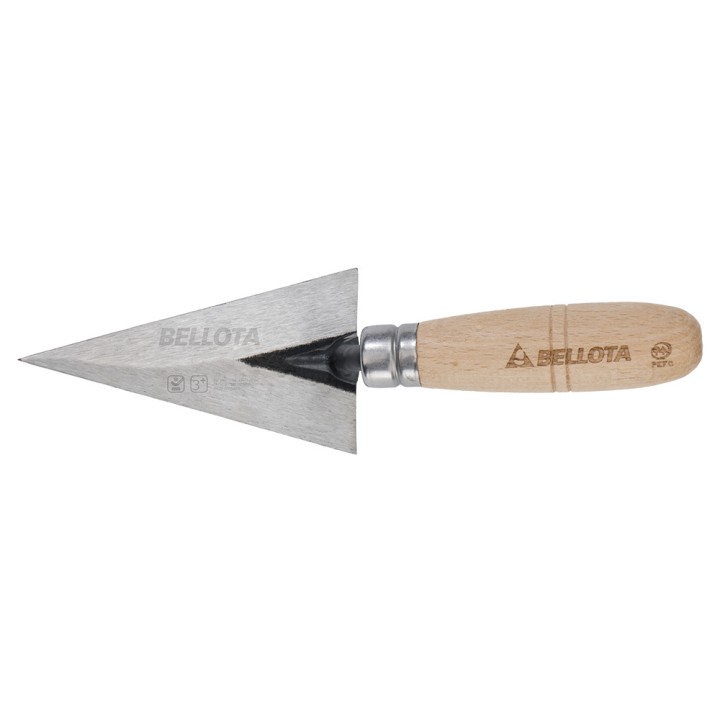 Truelle forgée triangulaire manche bois 125x70 mm - BELLOTA