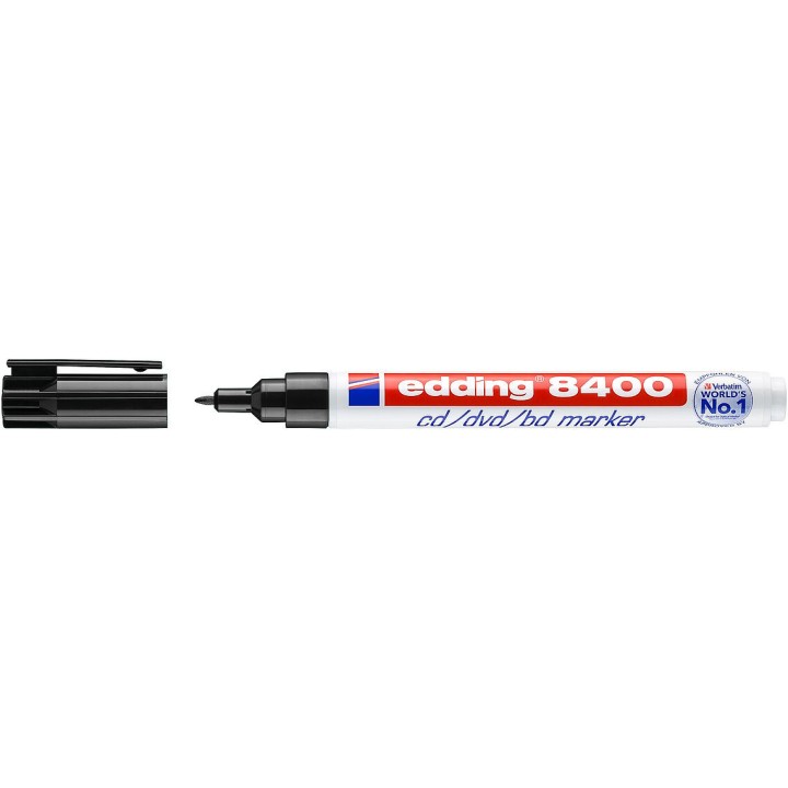 Marqueur permanent CD/DVD/BD pointe ogive 0,5-1 mm noir - EDDING