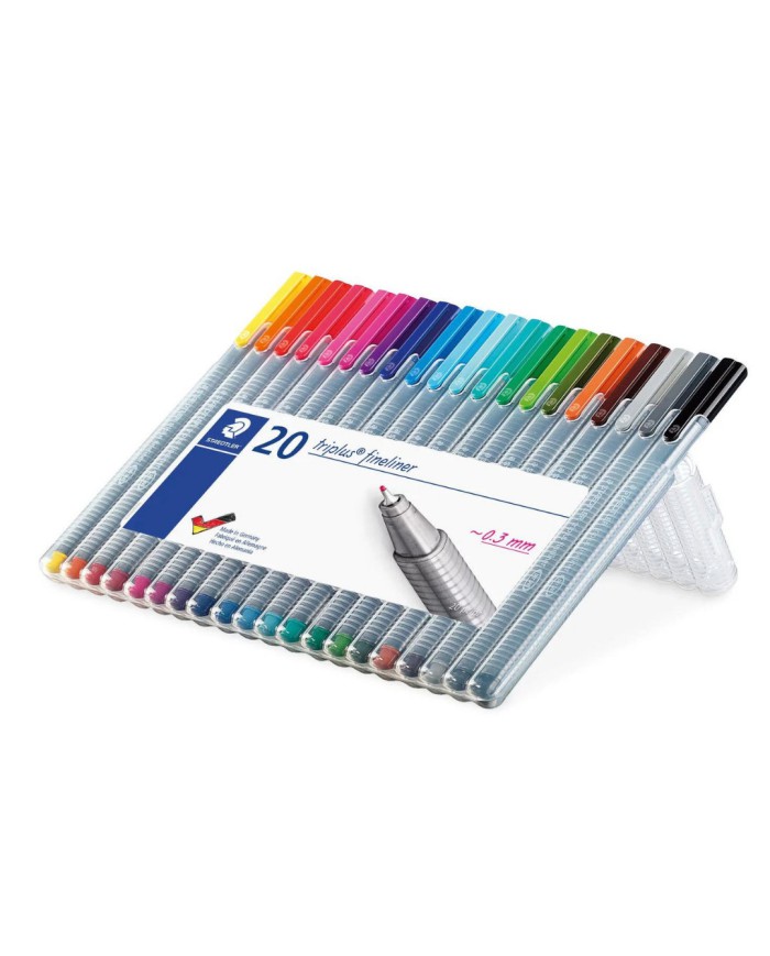 Feutres d'écriture Triplus Fineliner - Box de 20 assortis