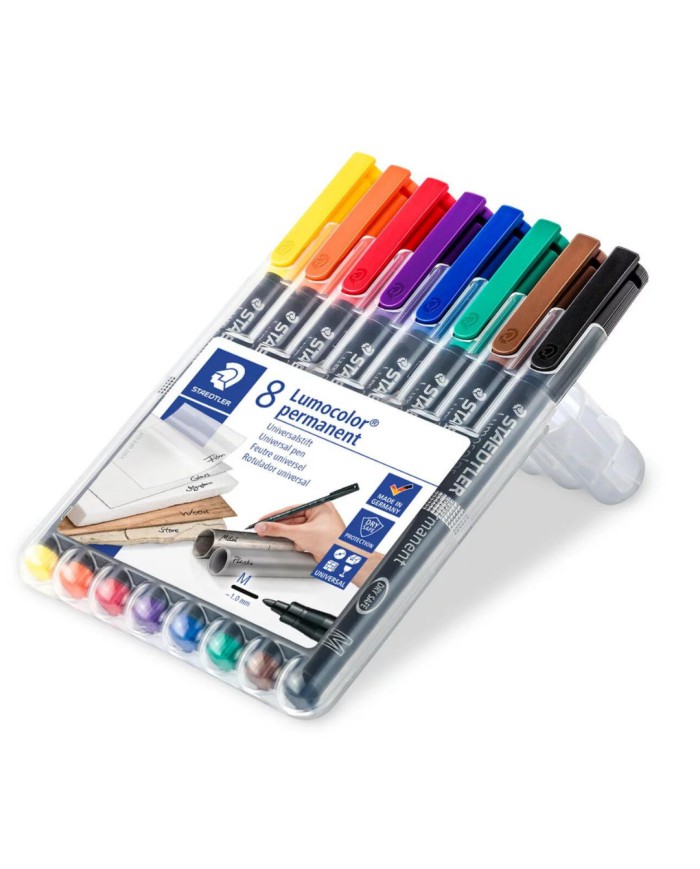 Feutre Lumocolor Permanents - Box de 8 assortis
