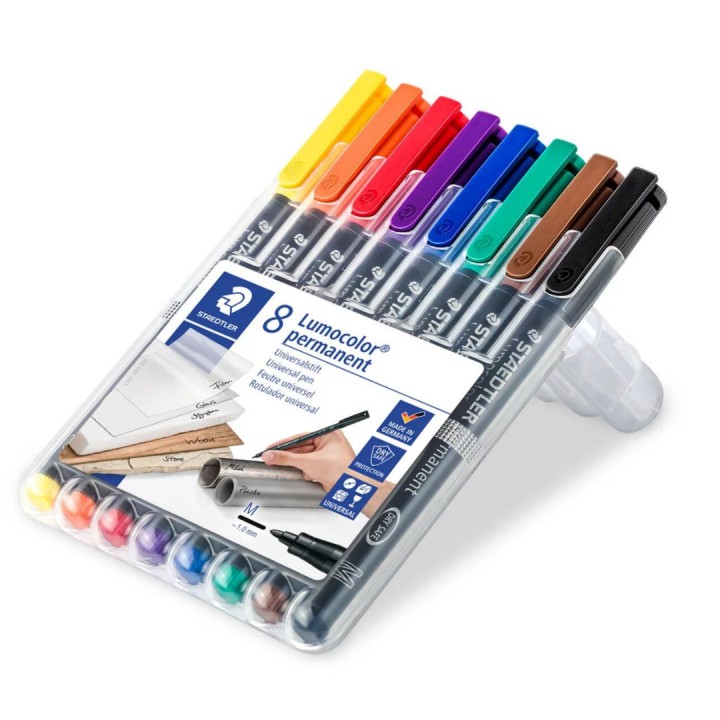 Boite de 8 feutres permanents couleurs assorties - STAEDTLER