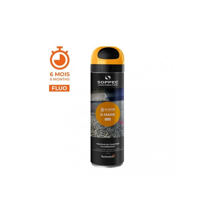 Traceur de chantier fluo orange 500 ml S-MARK - SOPPEC