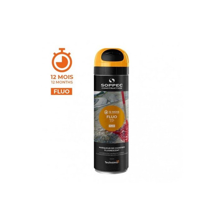 Traceur de chantier fluo orange 500 ml Fluo TP - SOPPEC
