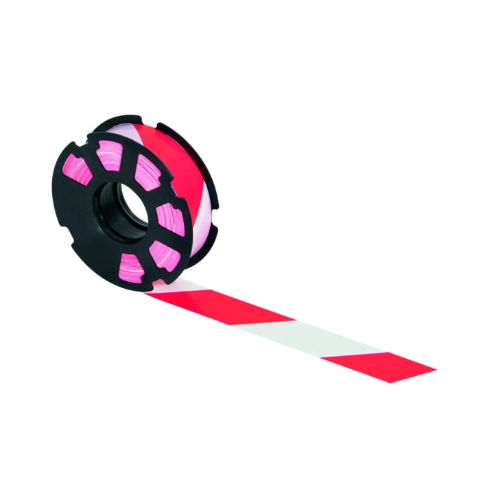 Rubalise Rubaplast rouge et blanc sur flasque 500m x 50mm - TALIAPLAST