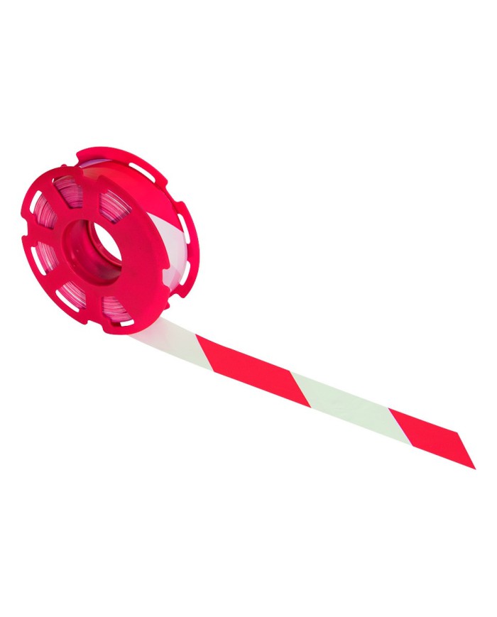 Ruban Rubafort rouge et blanc sur flasque 500 M X 50 mm