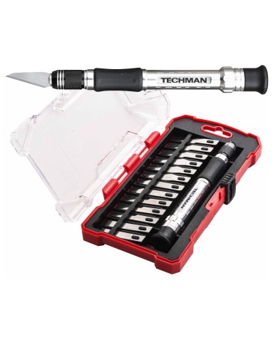 SCALPEL ALUMINIUM + 13 LAMES EN COFFRET SCALPEL ALUMINIUM + 13 LAMES EN COFFRET