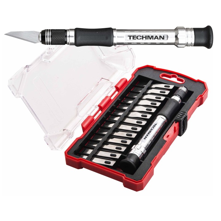 Coffret scalpel manche aluminium et 13 lames SK5 - TECHMAN