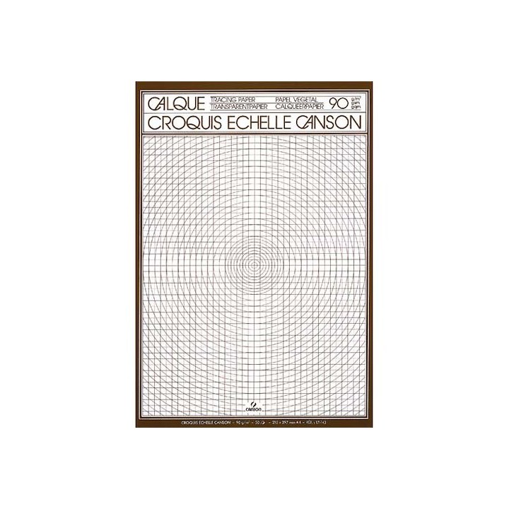 Bloc calque croquis échelle A4 90g 50 feuilles - CANSON