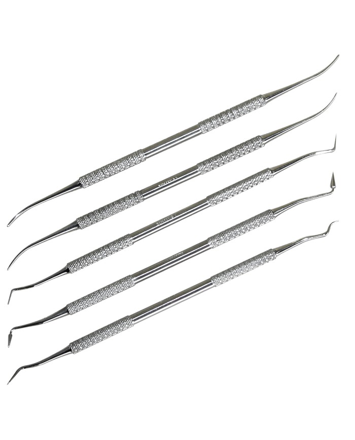 Lot de 5 outils de dentiste : sondes - OUTIFRANCE