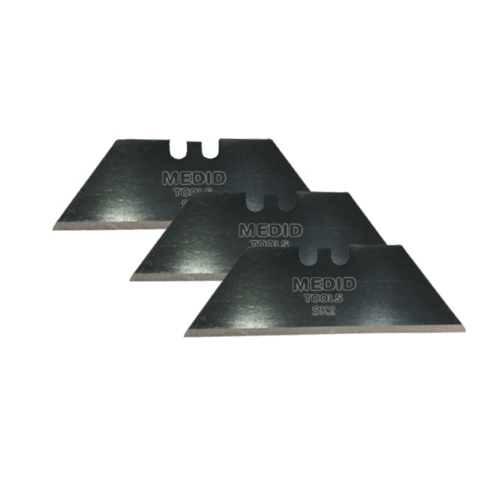 Lames de cutter trapézoïdales 18mm acier SK2, lot de 10 - MEDID