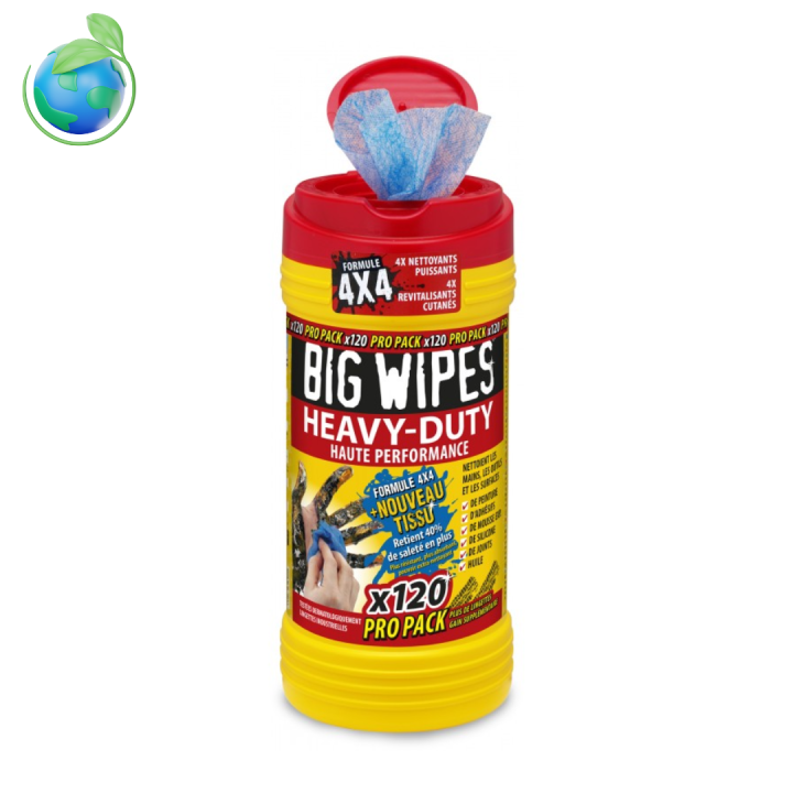 Lingettes nettoyantes Heavy-Duty, boîte de 120 - BIG WIPES