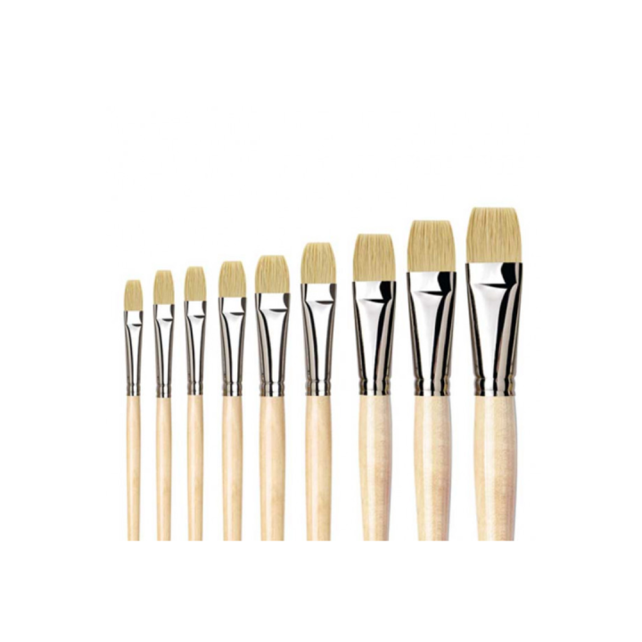 Pinceau brosse plate soie blanche