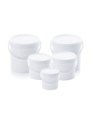 Seau polypropylène blanc à couvercle