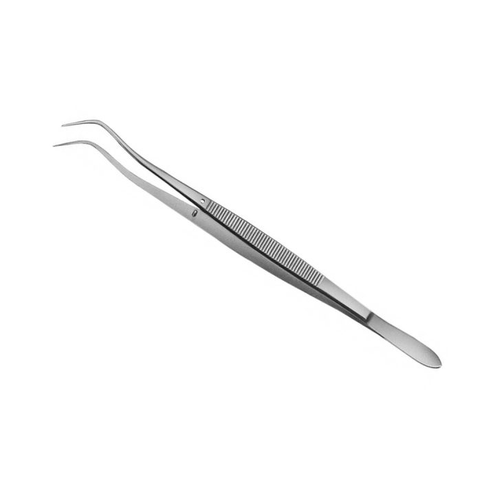 Pince brucelle Meriam contre-coudée inox 155 mm