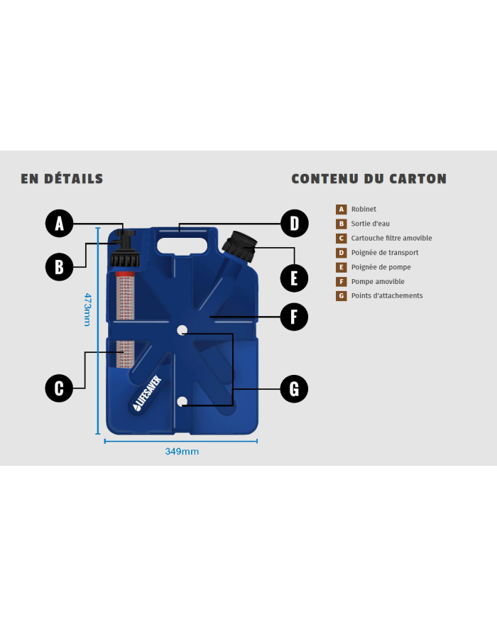 Jerrycan purificateur d'eau 20000L filtrés - LIFESAVER