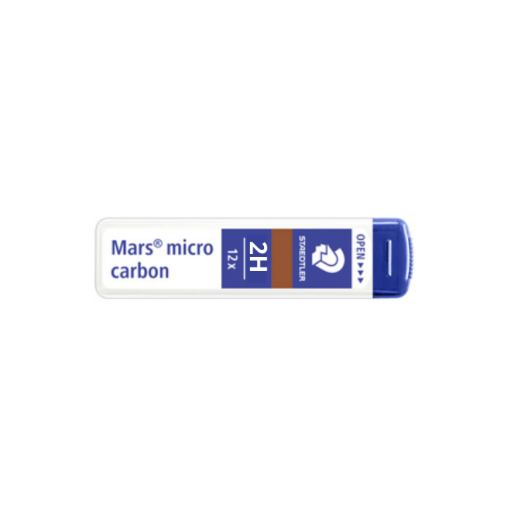 Etui de 12 mines graphite 2 mm 2H Mars Carbon - STAEDTLER