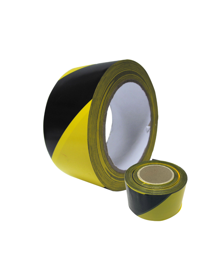 Ruban 66m de balisage adhésif jaune et noir - MEDID