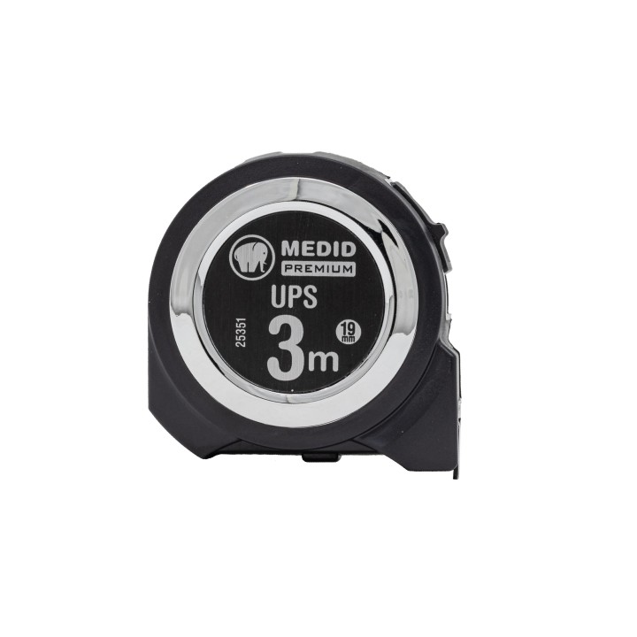 Mètre à ruban UPS chromé 3 m - MEDID