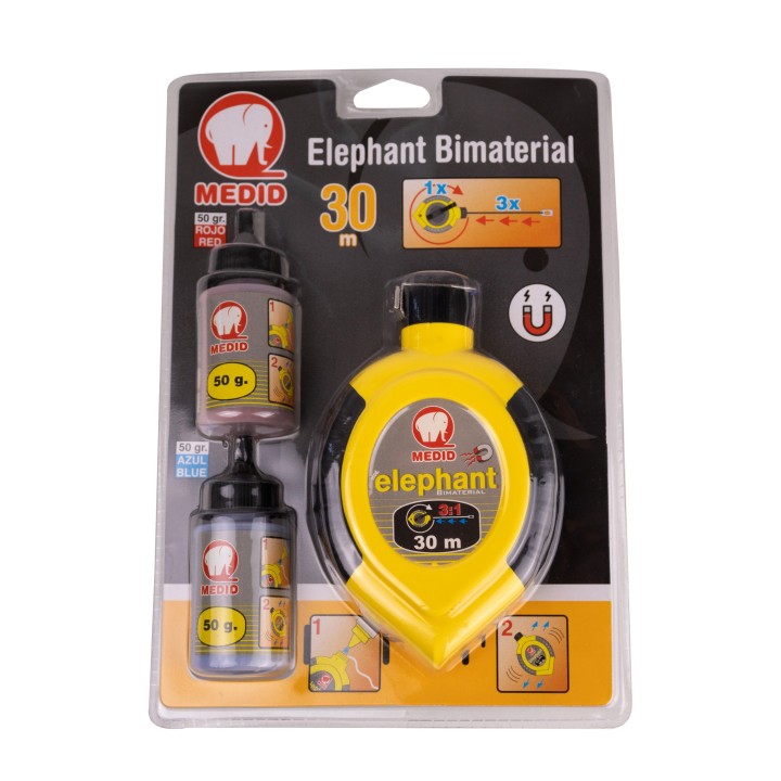 Set cordeau traceur bimatière magnétique 30 m et poudre - MEDID