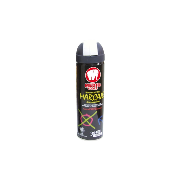 Bombe de peinture de marquage fluorescente 500 ml - MEDID, Blanc