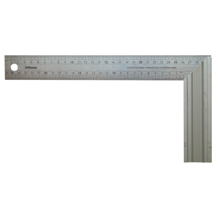 Équerre professionnelle inox à talon aluminium - MEDID, 200 mm