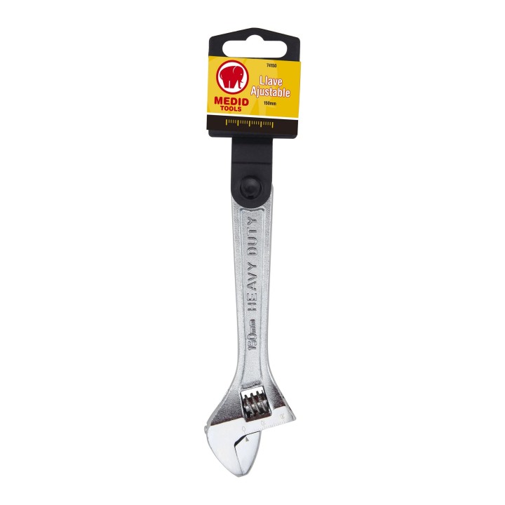 Clé à molette chrome-vanadium satinée - MEDID, 150 mm